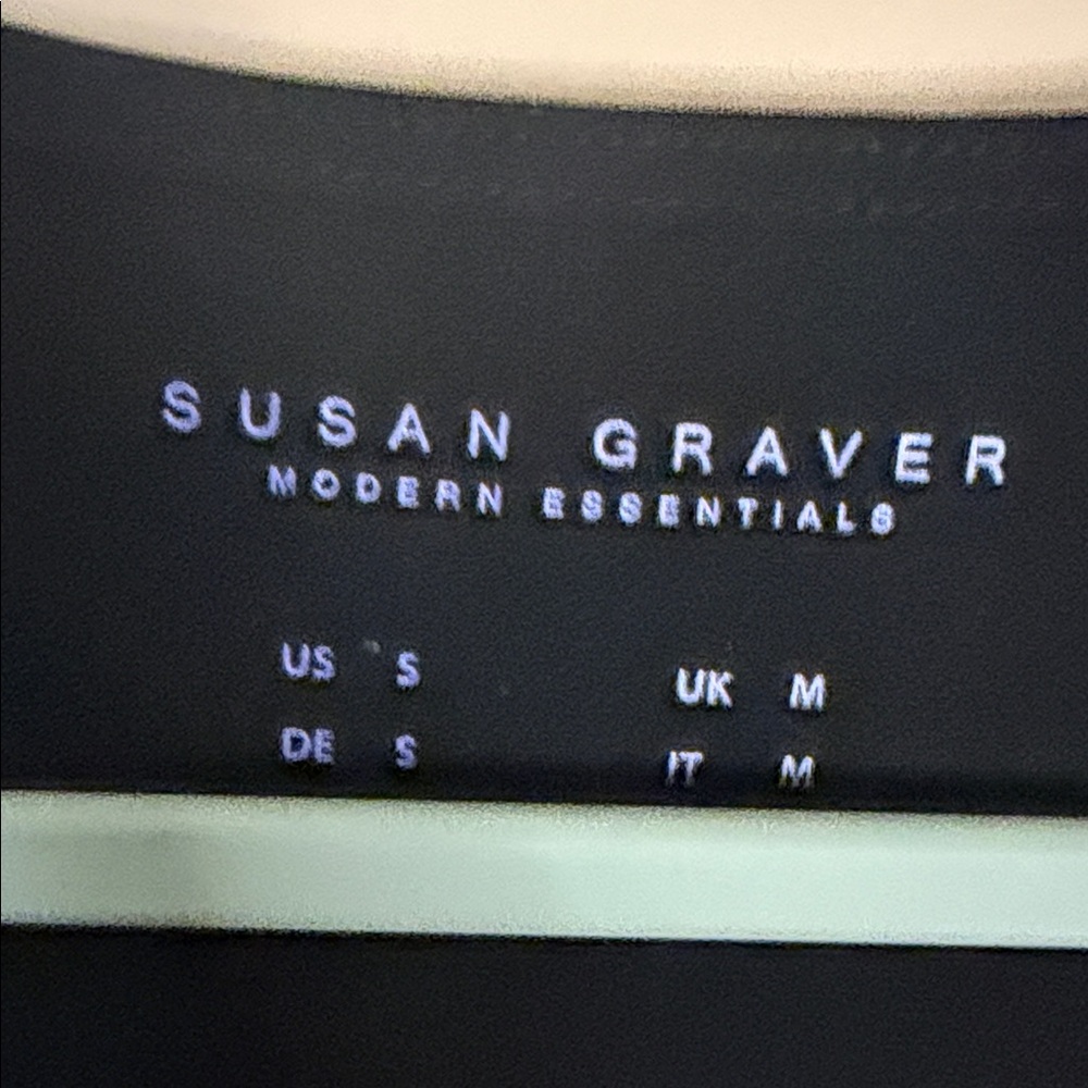 Susan Graver Black V-Neck Long Sleeve Top - Picture 2 of 7